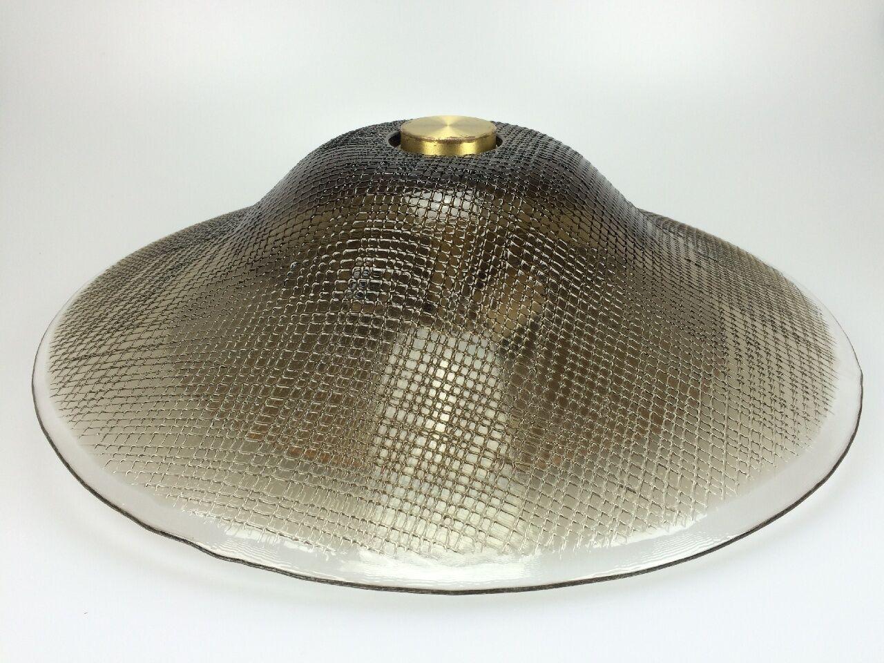Fin du 20e siècle Plafonnier plafonnier en verre à motif d'espace Xl Peill & Putzler, années 70 en vente