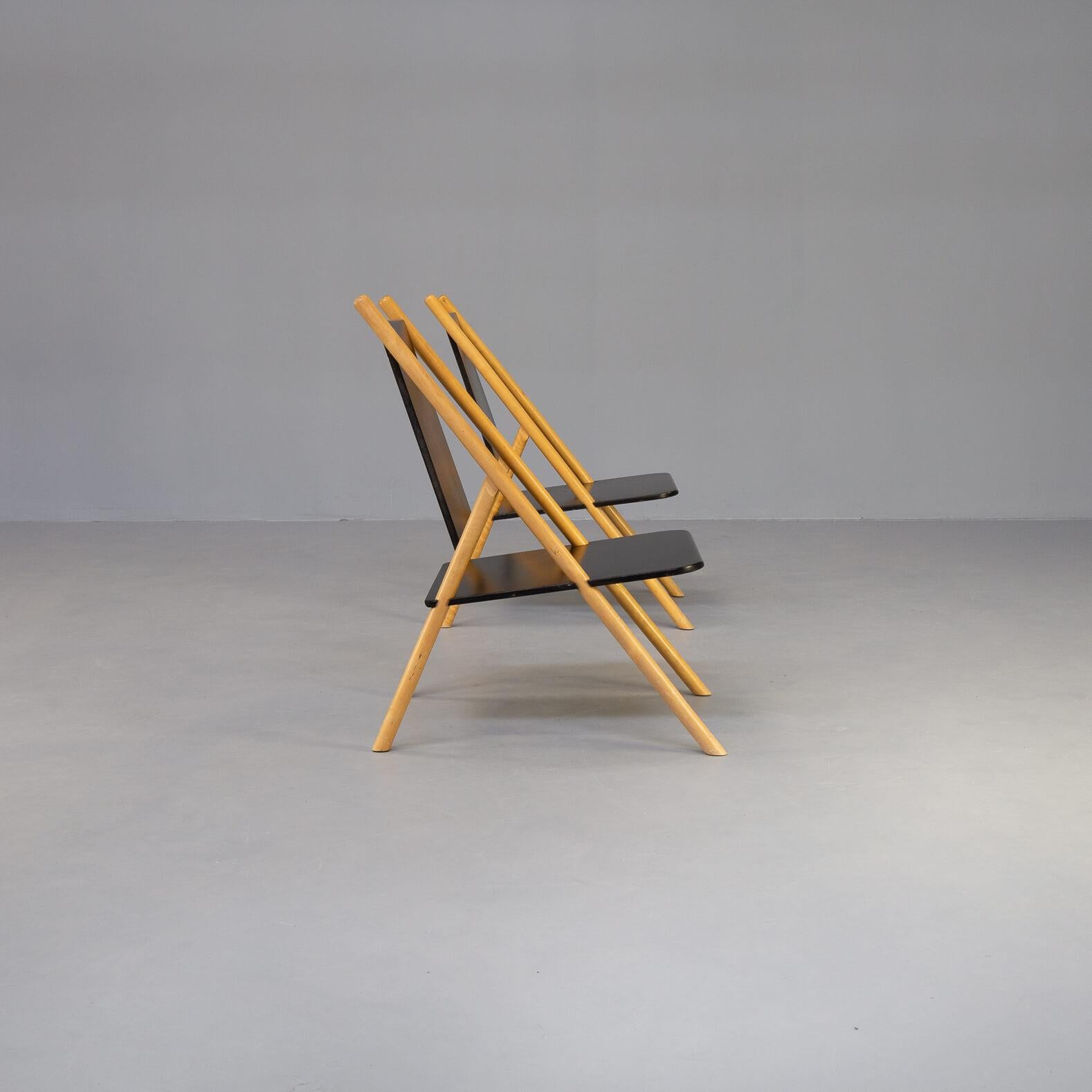 Birch 70s Yrjo Wihermheimo & Rudi Merz ‘Pinna’ Chair for Korkeakosko OY Set/2 For Sale