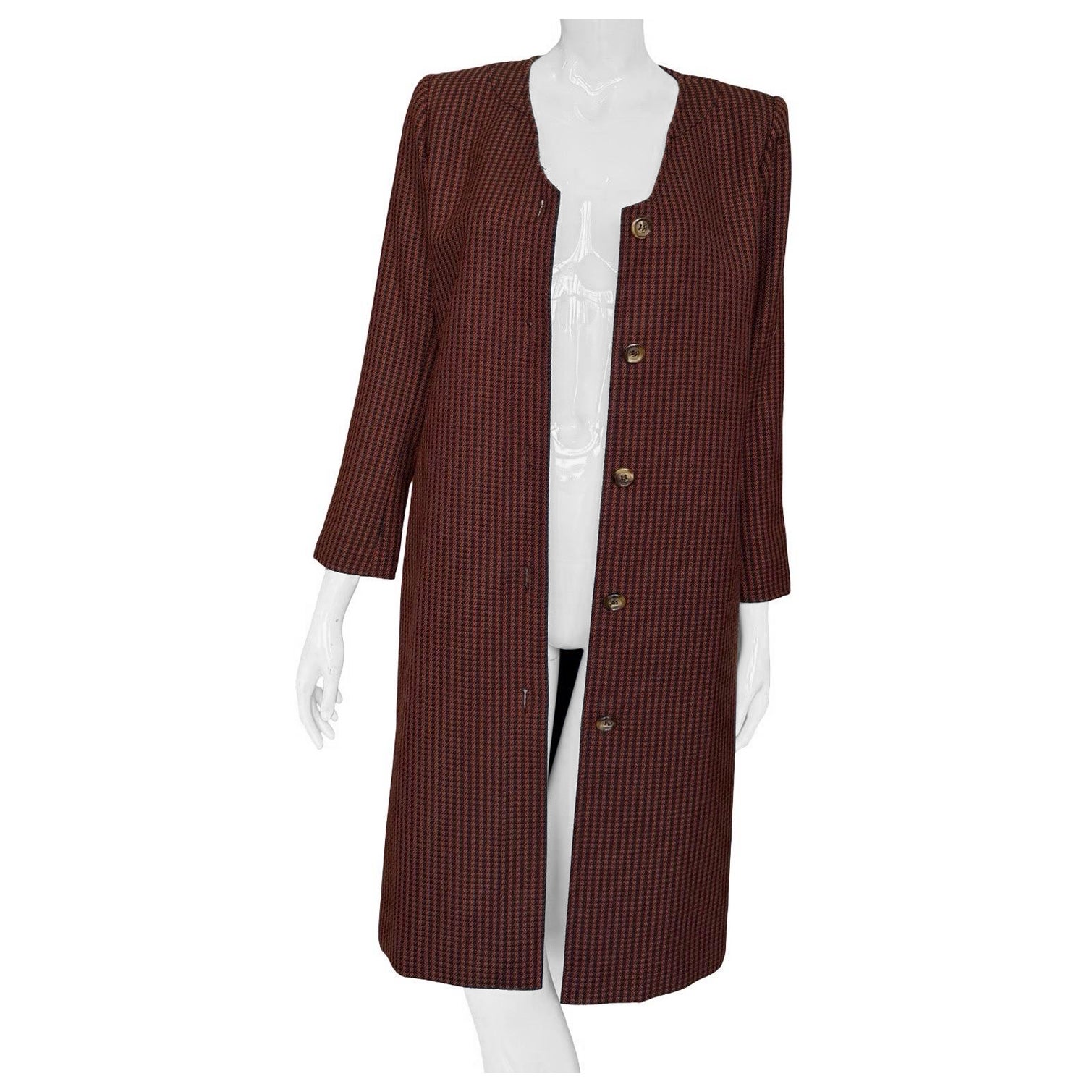 70s YSL Wool Collarless Jacket en vente