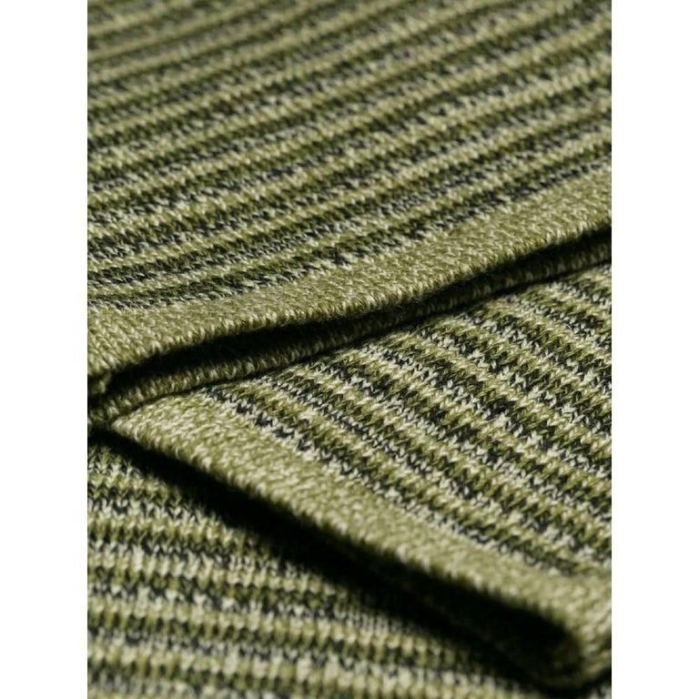 70s Yves Saint Laurent Vintage green cotton striped top For Sale 5