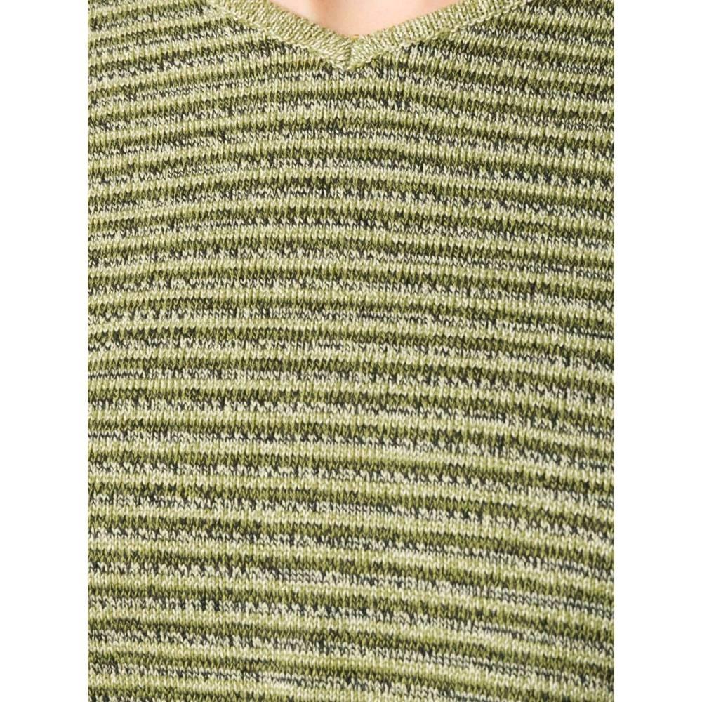 Women's 70s Yves Saint Laurent Vintage green cotton striped top For Sale