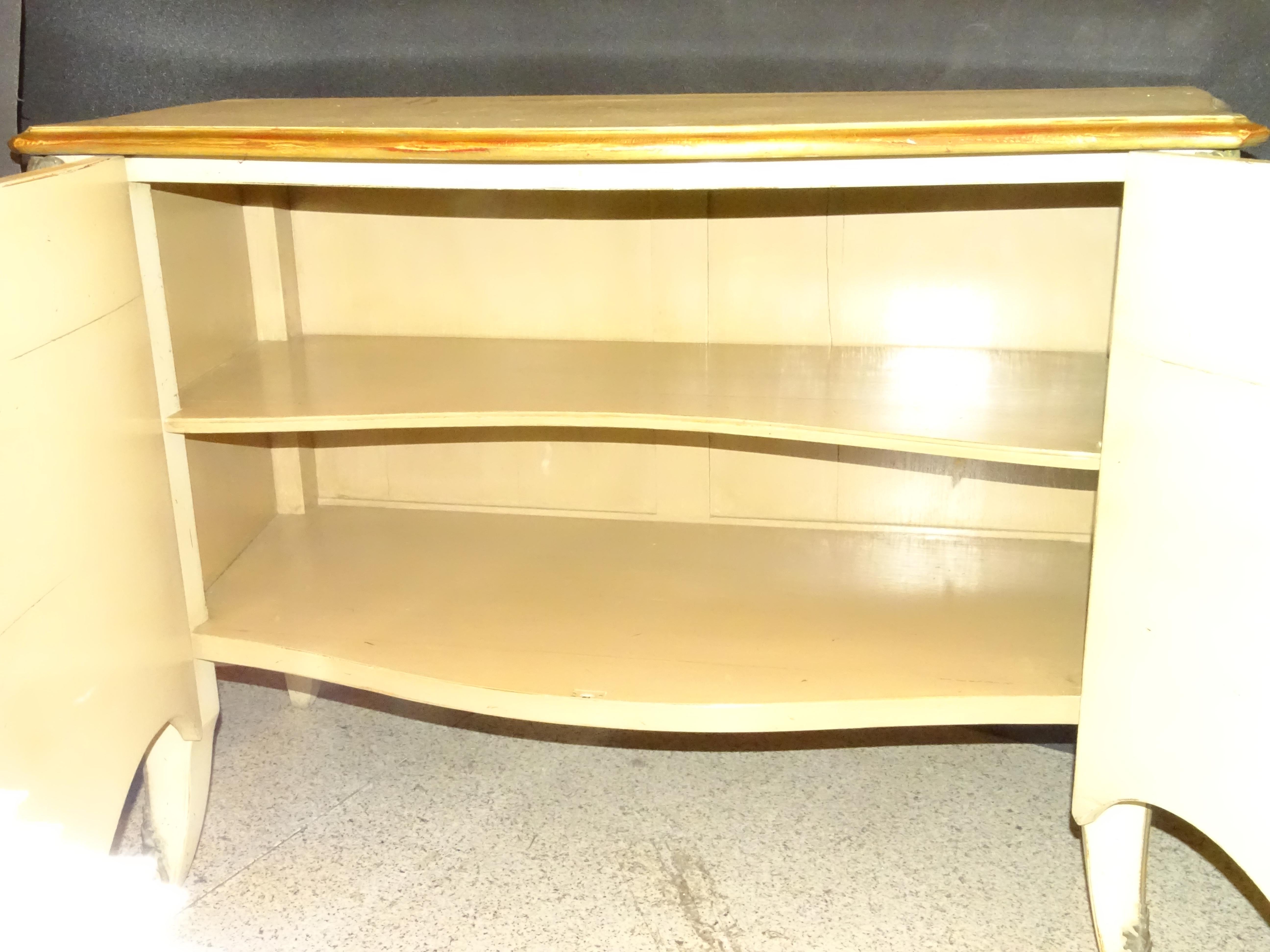 70s Roche Bobois off White Chest of Drawers Commode, Buffet, Wood, Bronze 5