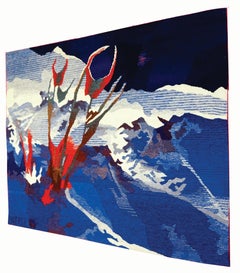 70x100 cm March Woven Tapestry Textile Art by Artist Eszter Kneisz