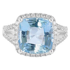 Anillo Sunita Nahata de aguamarina y diamantes de 7,10 quilates en oro blanco de 18 quilates
