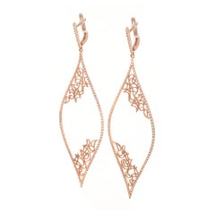 .71 Carat Diamond Micro Pave Rose Gold Chandelier Dangle Earrings