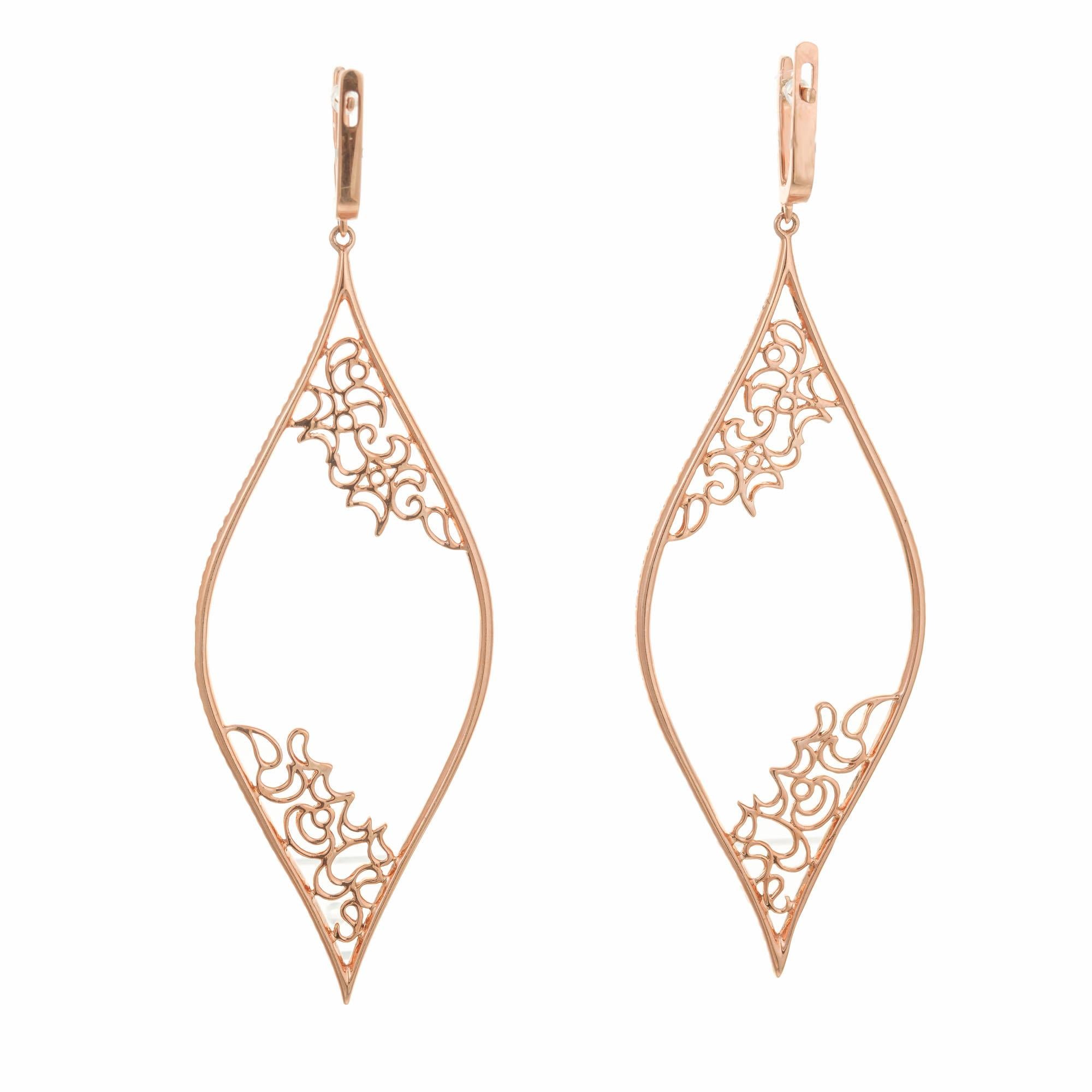rose gold dangle earrings
