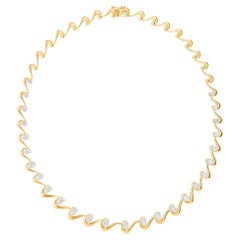 7.1 Quilates SI Claridad HI Color Collar de Diamantes Pera Joyas de Oro Amarillo de 14 Kilates