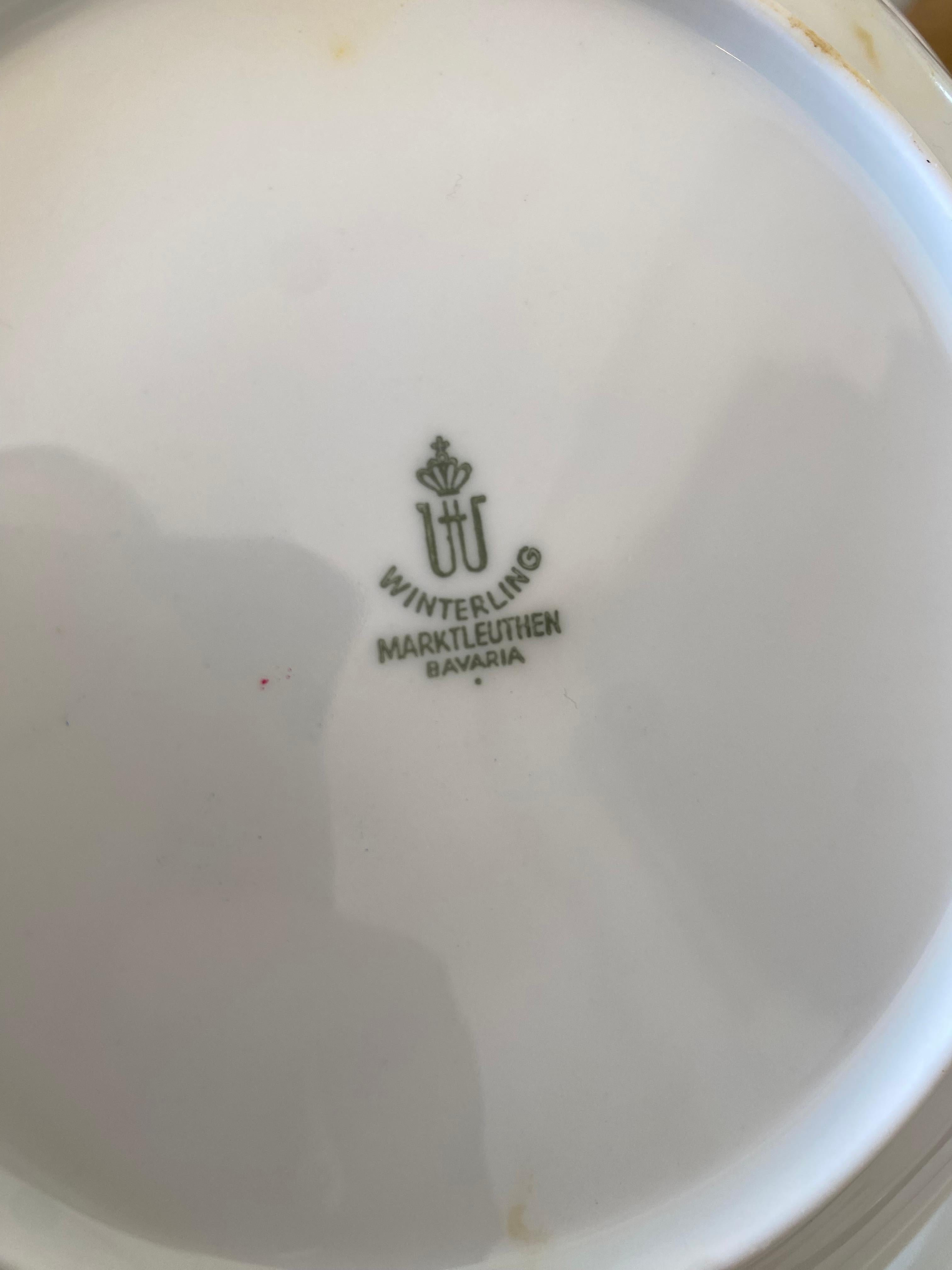 Service de vaisselle en porcelaine 71 pièces Winterling rose rose or en vente 6