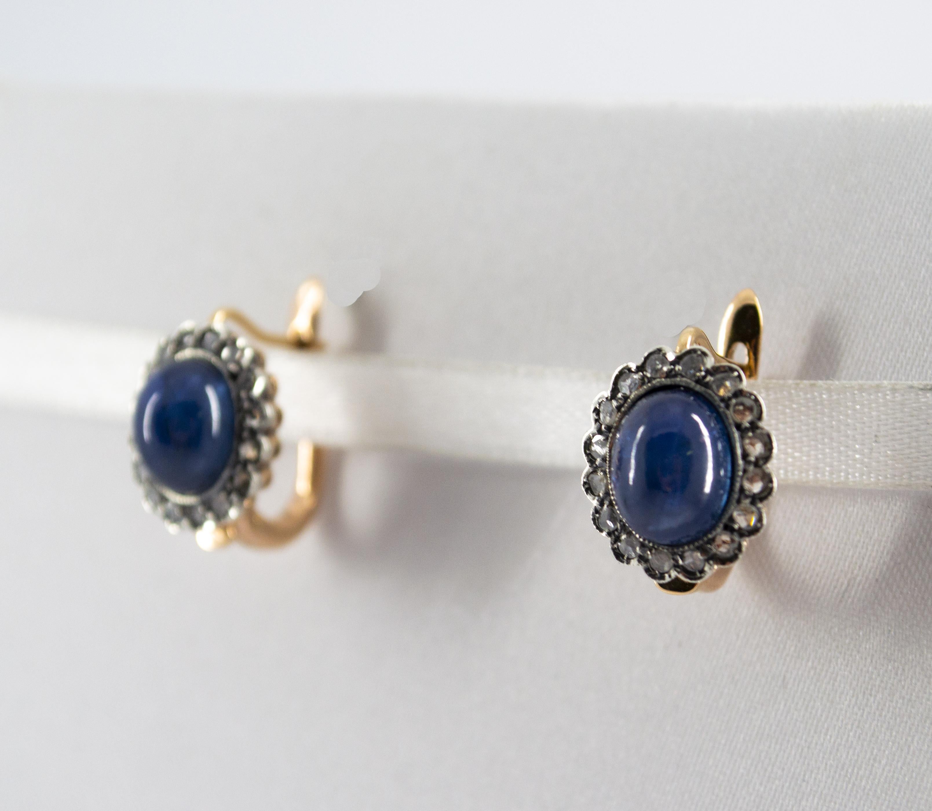 These Earrings are made of 9K Yellow Gold and Sterling Silver.
These Earrings have 0.30 Carats of White Diamonds.
These Earrings have 7.10 Carats of Blue Sapphires.
All our Earrings have pins for pierced ears but we can change the closure and make