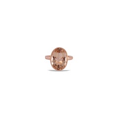 Morganite 7,10 carats en serti clos Bague en or 18K