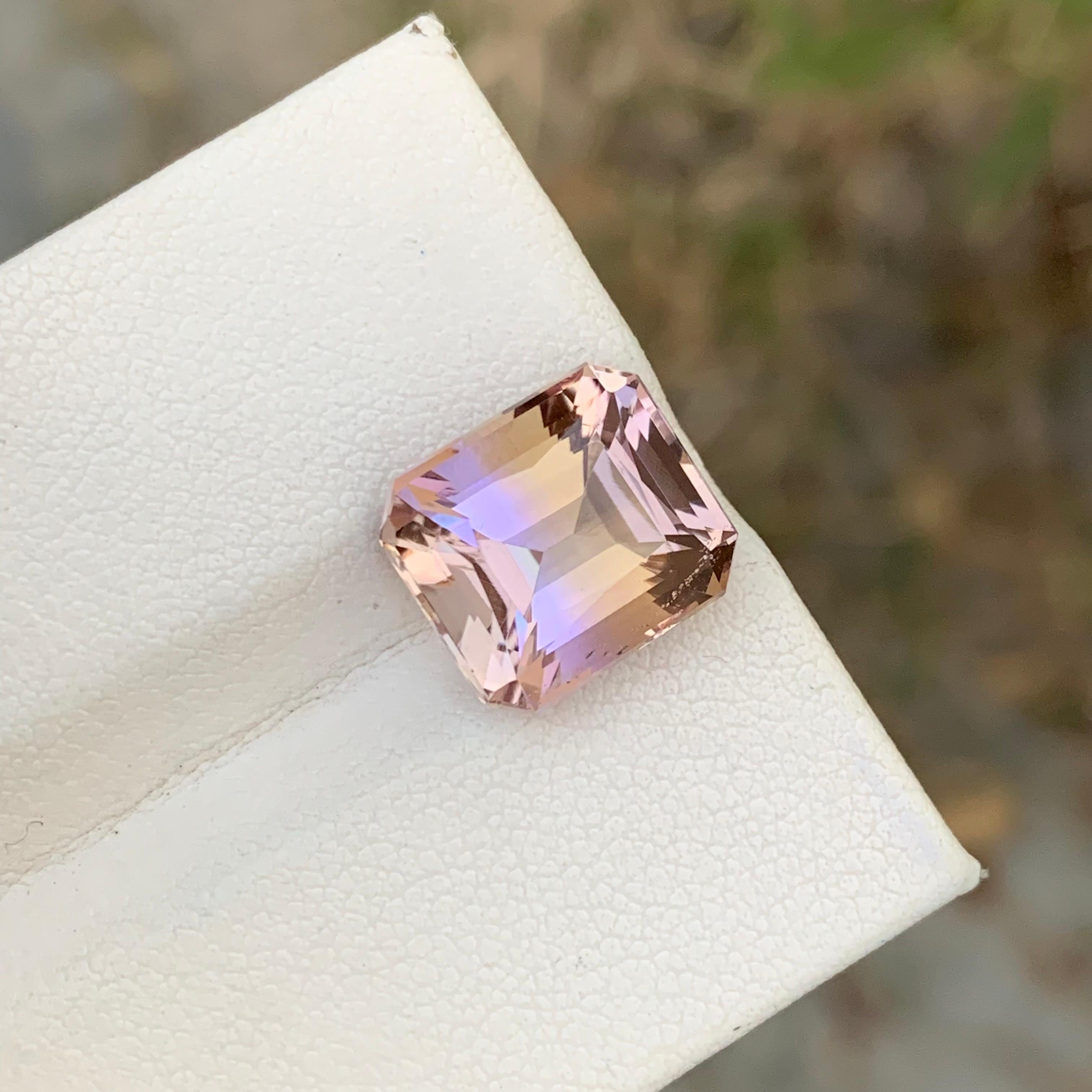 Arts and Crafts 7.10 Carat Natural Bicolor Loose Ametrine Brazil Earth Mine Ring Gem Stone   For Sale