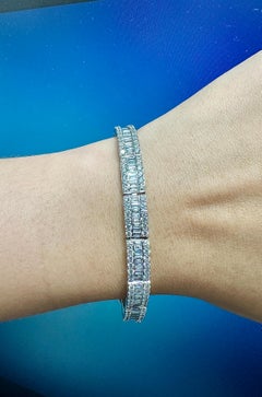 Bracciale di diamanti naturali da 7,10 carati F-G VS-SI in oro bianco 14K 7''