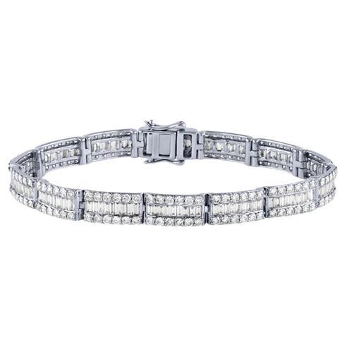 7.10 Carat Natural Diamond Bracelet F-G VS-SI 14K White Gold 7''