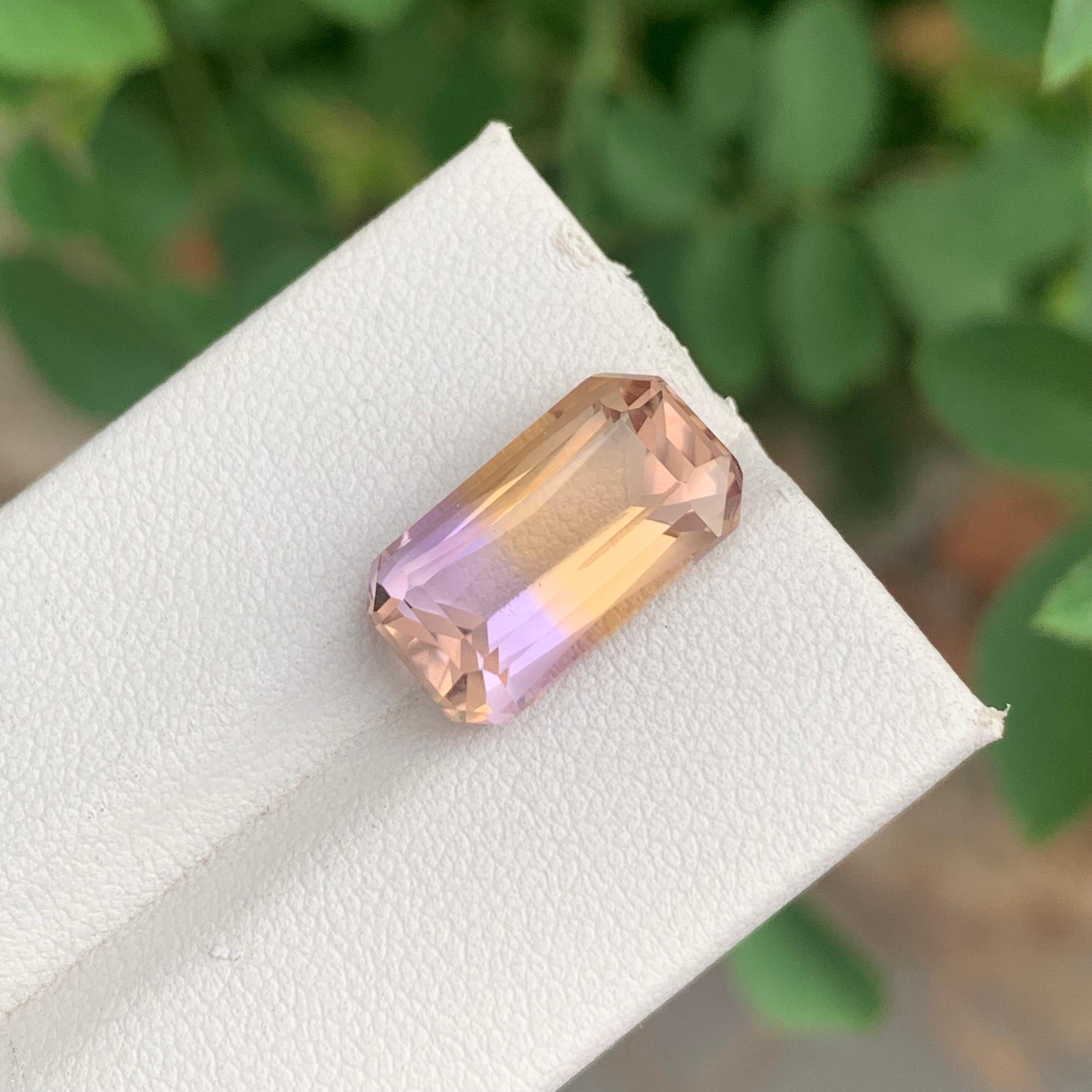 7.10 Karat natürlicher loser Ametrin Smaragd Form Edelstein für die Schmuckherstellung für Damen oder Herren im Angebot