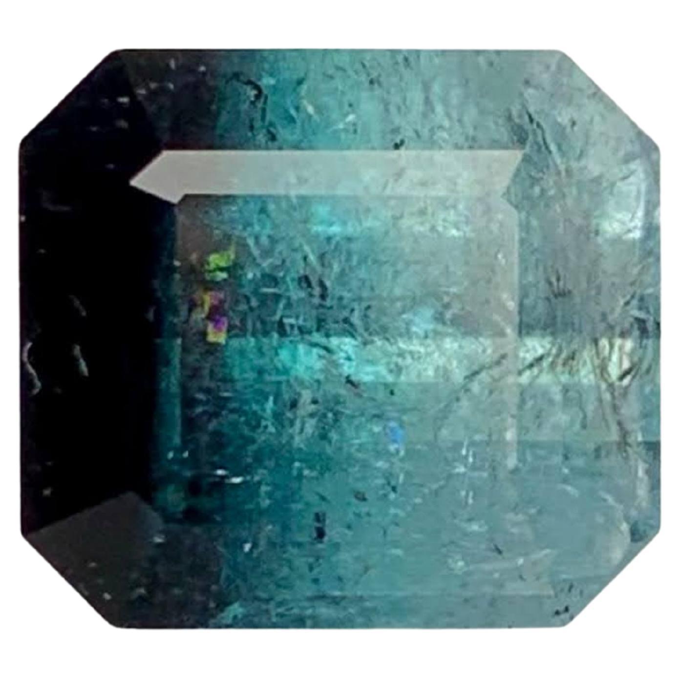 7.10 Carat Natural Loose Bi Color Tourmaline Stone Emerald Cut Afghan Gemstone