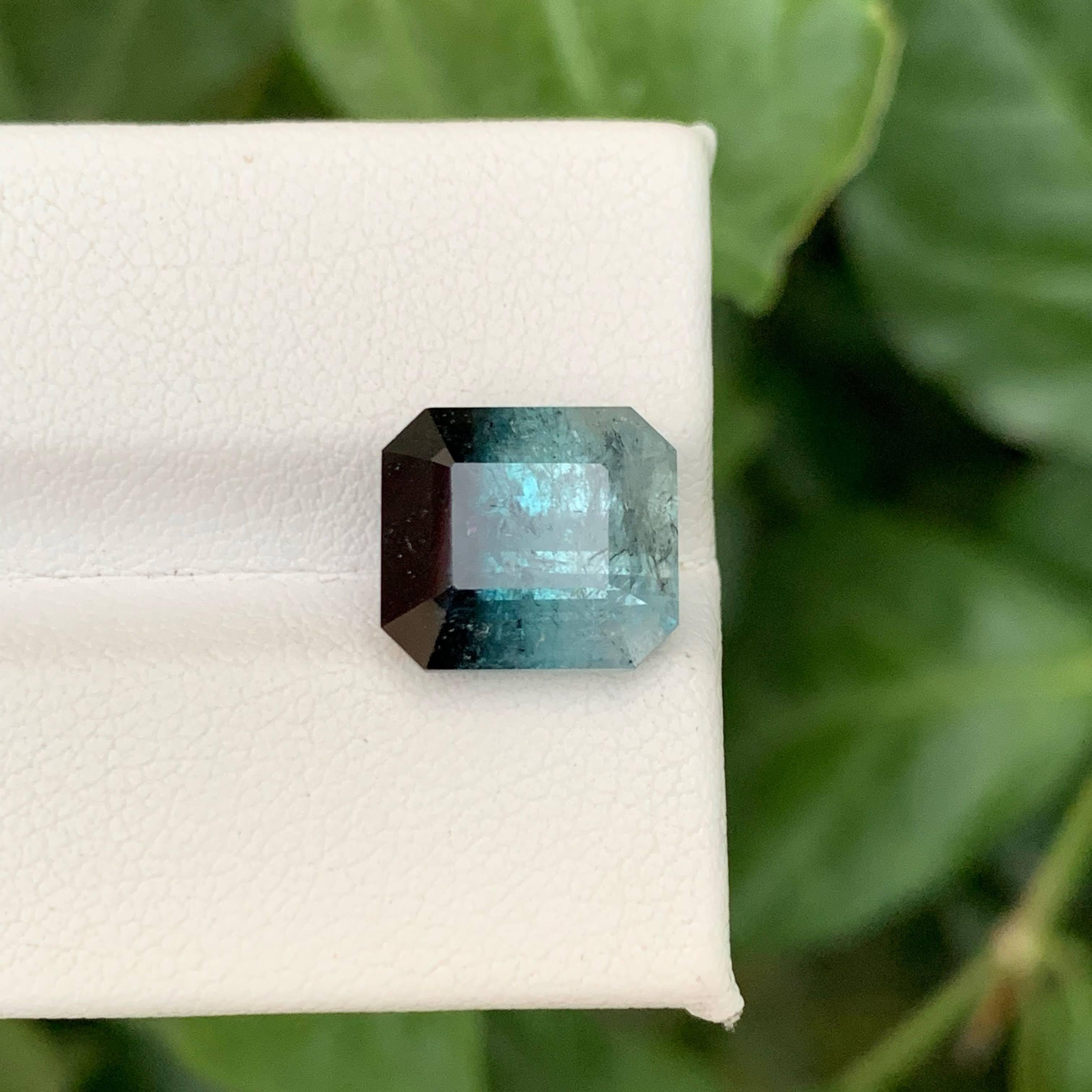 7.10 Karat Natürliche Lose Bicolor Turmalin Stein Smaragdschliff Afghanischer Edelstein im Angebot 6