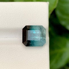 7.10 Carat Natural Loose Bicolor Tourmaline Stone Emerald Cut Afghan Gemstone