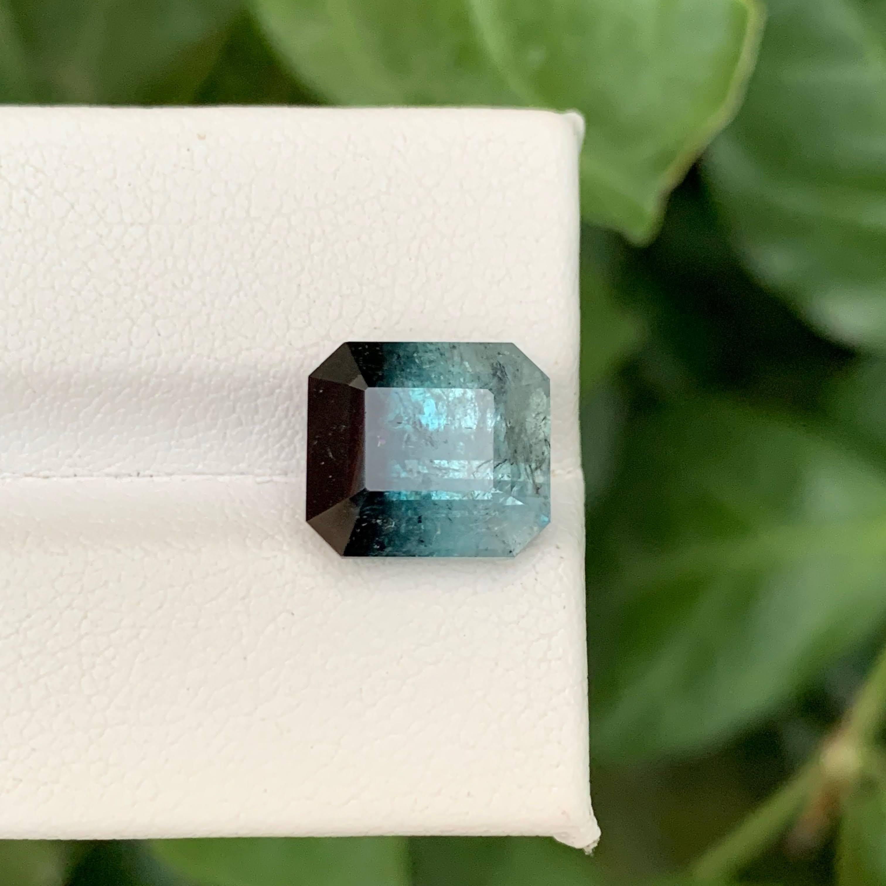 7.10 Karat Natürliche Lose Bicolor Turmalin Stein Smaragdschliff Afghanischer Edelstein im Angebot 1