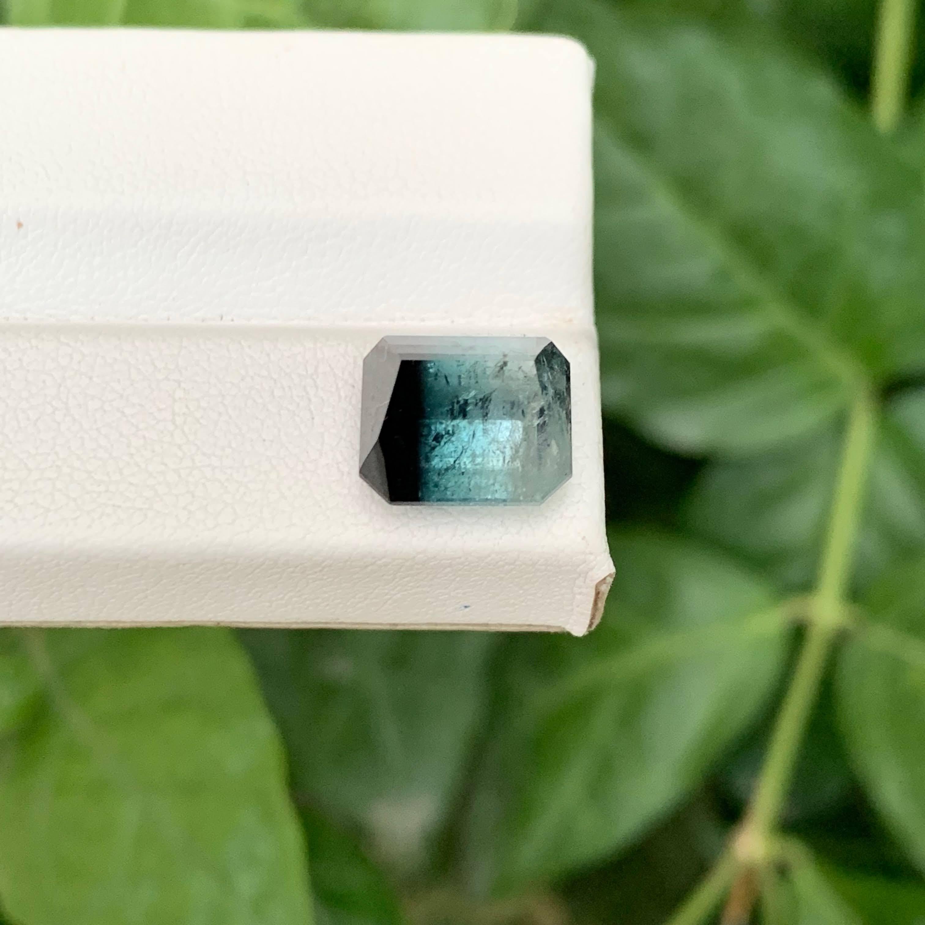7.10 Karat Natürliche Lose Bicolor Turmalin Stein Smaragdschliff Afghanischer Edelstein im Angebot 2