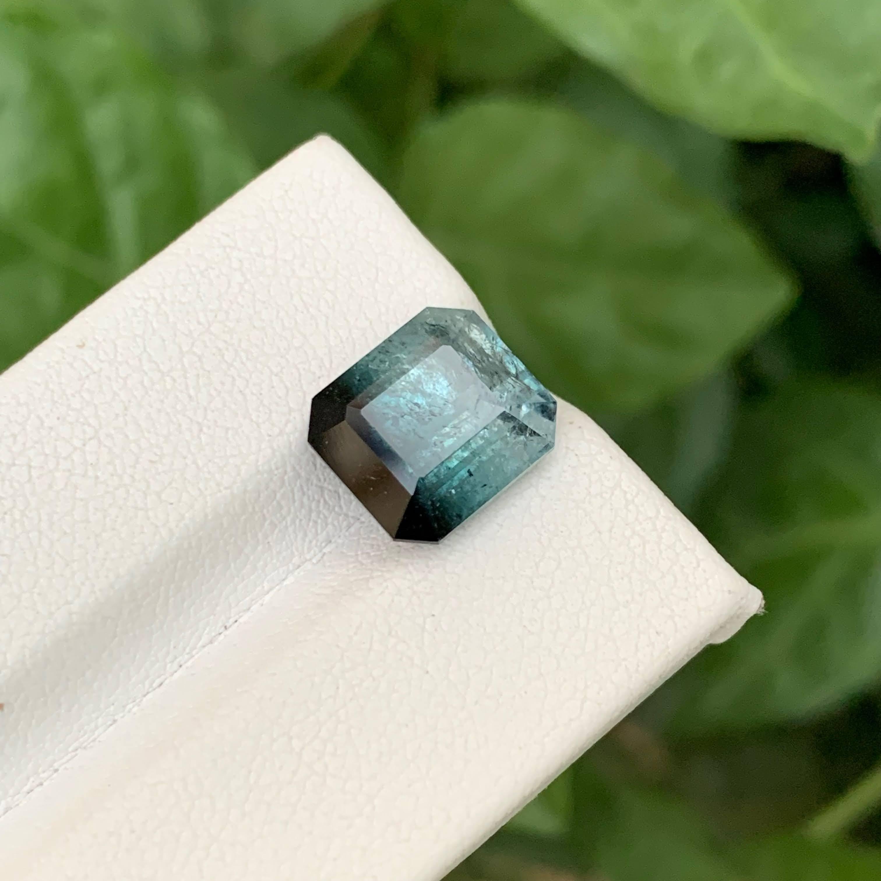 7.10 Karat Natürliche Lose Bicolor Turmalin Stein Smaragdschliff Afghanischer Edelstein im Angebot 4