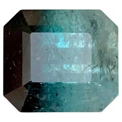 7.10 Carat Natural Loose Bicolor Tourmaline Stone Emerald Cut Afghan Gemstone