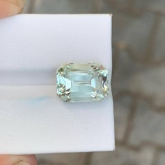 7.10 Carat Natural Loose Greenish Amethyst Stone Cushion Cut African Gemstone