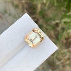 7.10 Carat Natural Loose Imperial Topaz Emerald Shape Gem For Jewellery Making