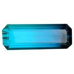 7.10 Carat Natural Loose Indicolite Tourmaline Long Emerald Gemstone