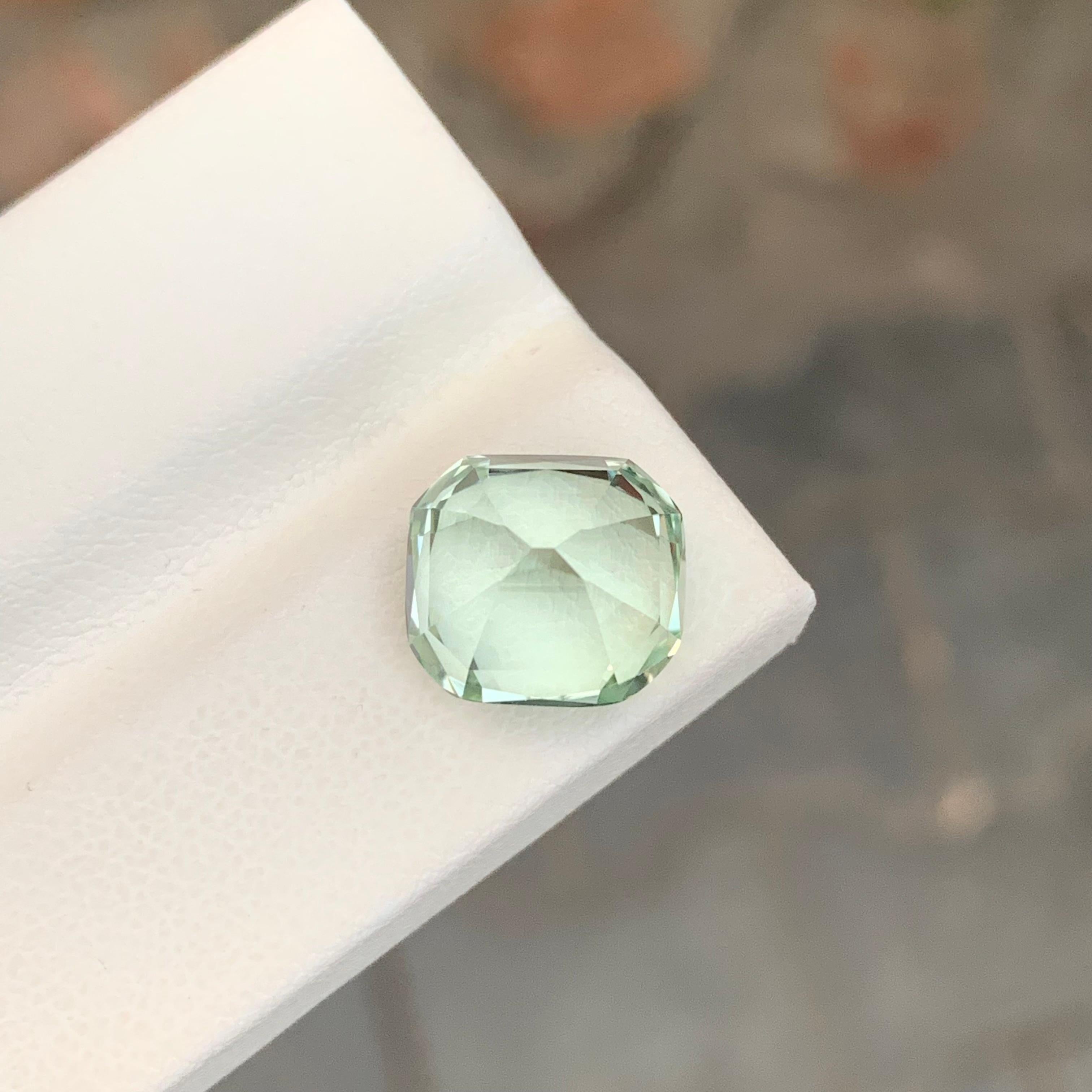 7.10 Carats Natural Loose Chinoise Green Tourmaline Cushion Shape (Tourmaline verte en forme de coussin) Neuf - En vente à Peshawar, PK