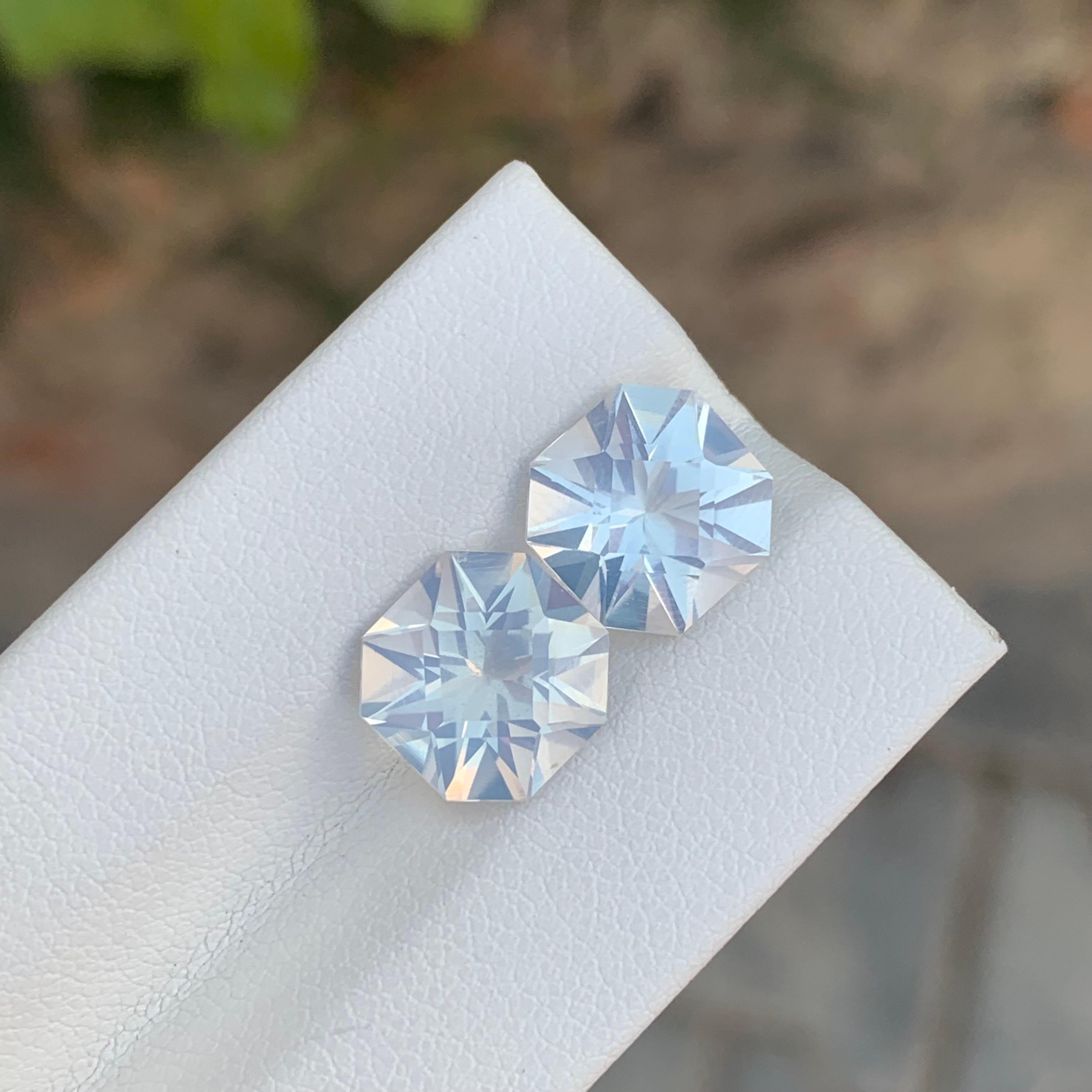 7.10 Carat Natural Loose Moonstone Pair Square Shape Gemstone (pierre de lune en paire de forme carrée) en vente 5