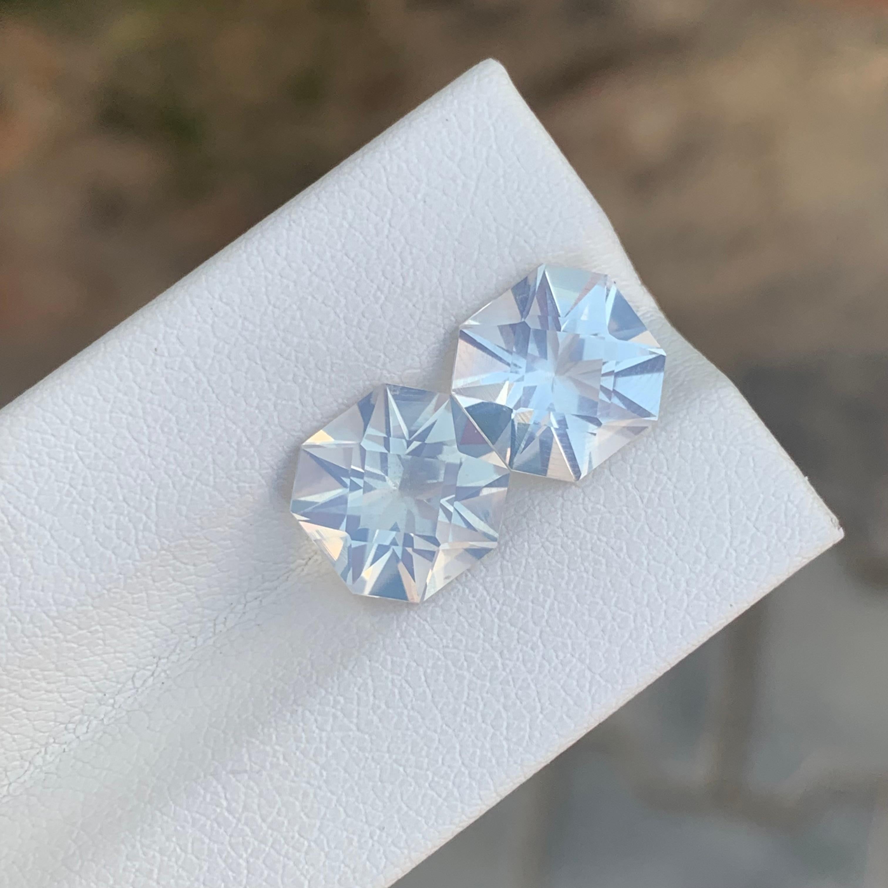 7.10 Carat Natural Loose Moonstone Pair Square Shape Gemstone (pierre de lune en paire de forme carrée) en vente 2