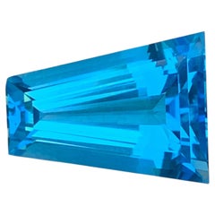 7.10 Carat Natural Loose Swiss Blue Topaz Trapezoid Shape Gemstone