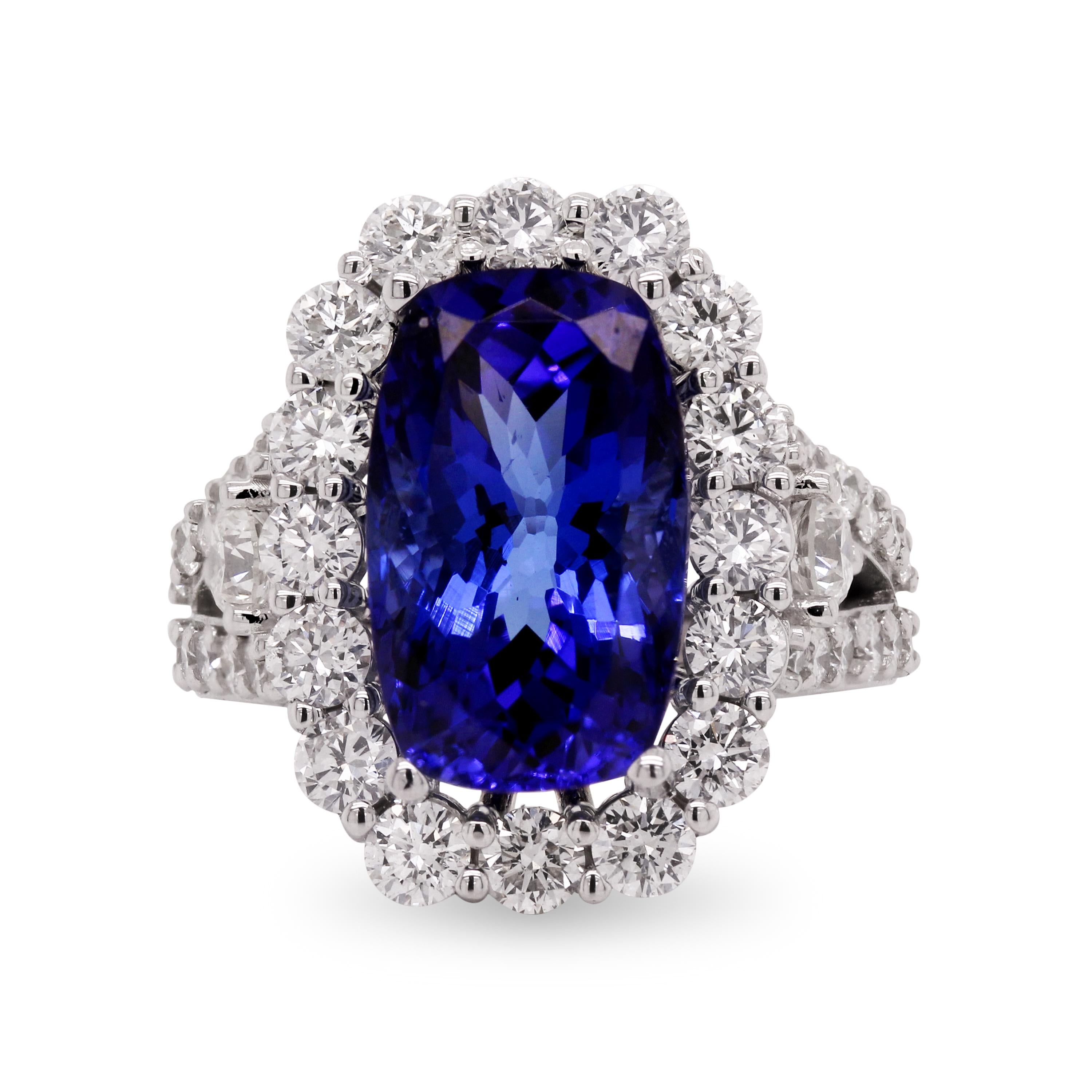 7.10 Carat Oval Cut 18 Karat White Gold Diamond Cocktail Ring

This beautiful ring features a vibrant, large Tanzanite center set in solid 18k white gold with diamonds all throughout.

7.10 carat Tanzanite center
3.45 carat G color, VS clarity
