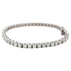 7.10 Carat Round Brilliant G VS Diamond 14 Karat White Gold Tennis Bracelet