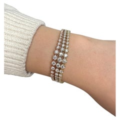 7,10 Karat T.W. Dreifaches abgestuftes Diamant-Tennisarmband (Farbe 14KTri)