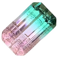 7.10 Carats Loose Bicolor Tourmaline Stone Emerald Cut Afghani Gemstone 7.10 Carats Loose Bicolor Tourmaline Stone Emerald Cut Afghani Gemstone