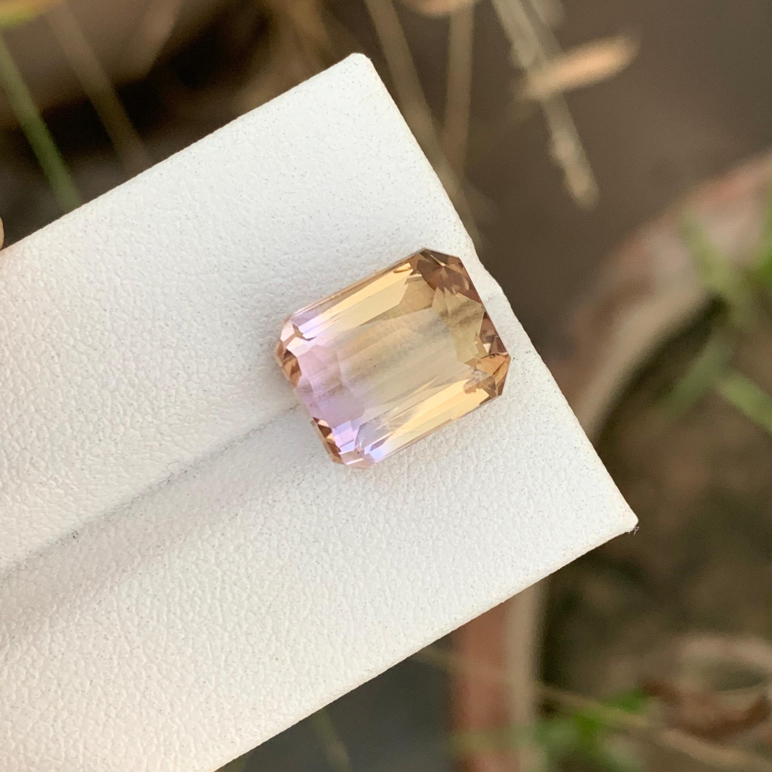 7.10 Carats Natural Loose Ametrine Emerald Shape Gem From Earth Mine  For Sale 5