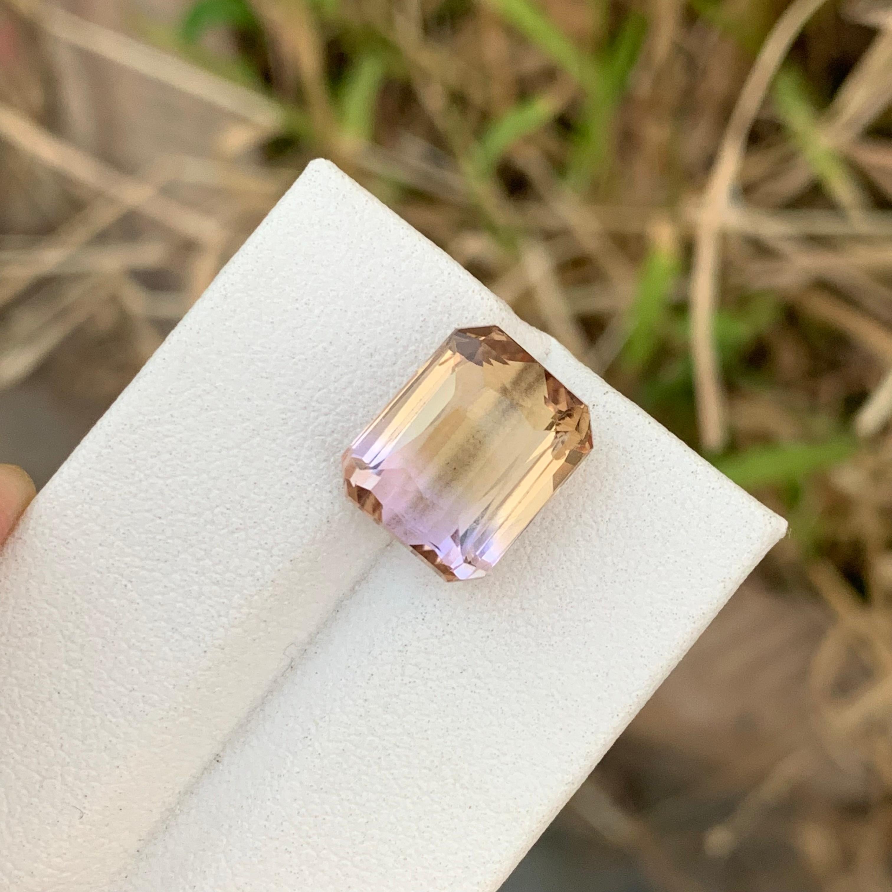 Arts and Crafts 7.10 Carats Natural Loose Ametrine Emerald Shape Gem From Earth Mine  For Sale