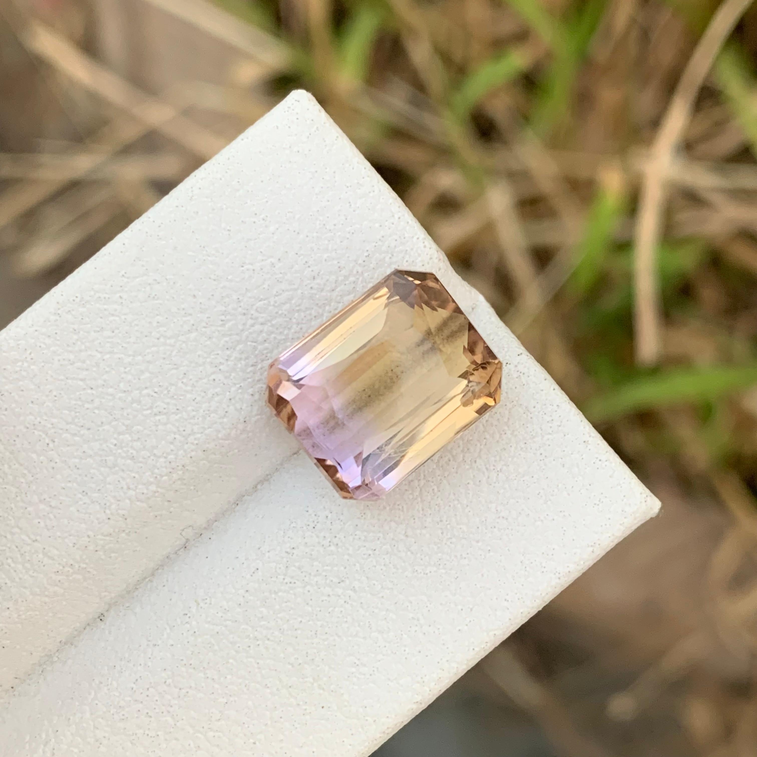 7.10 Carats Natural Loose Ametrine Emerald Shape Gem From Earth Mine  For Sale 1