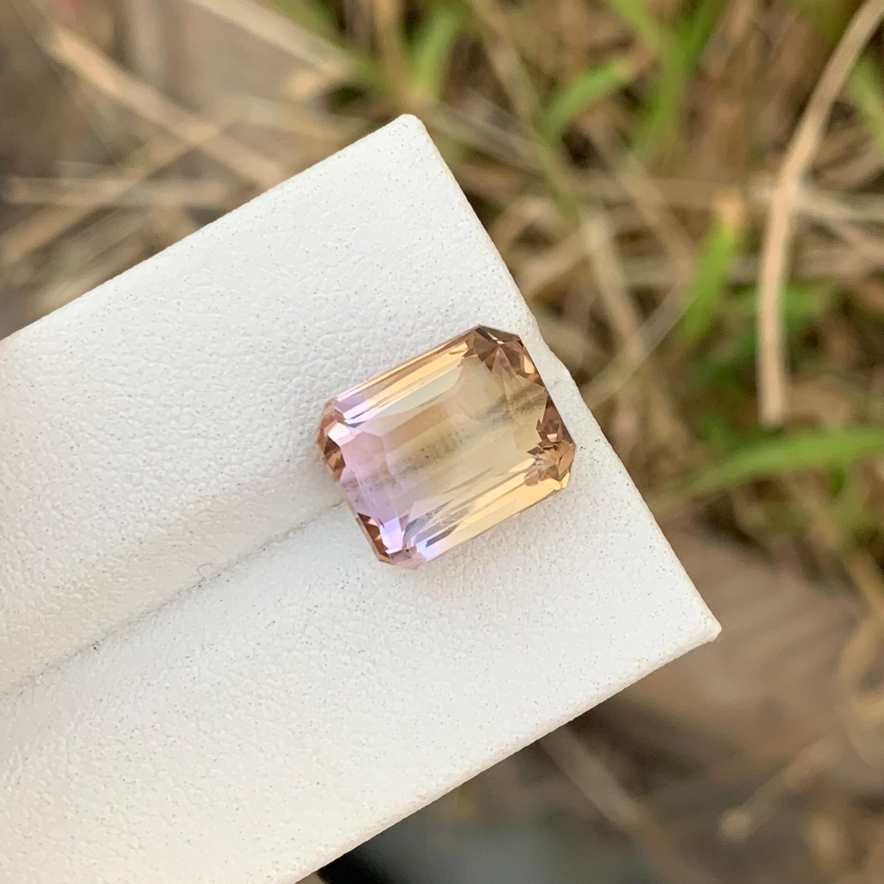 7.10 Carats Natural Loose Ametrine Emerald Shape Gem From Earth Mine  For Sale 2