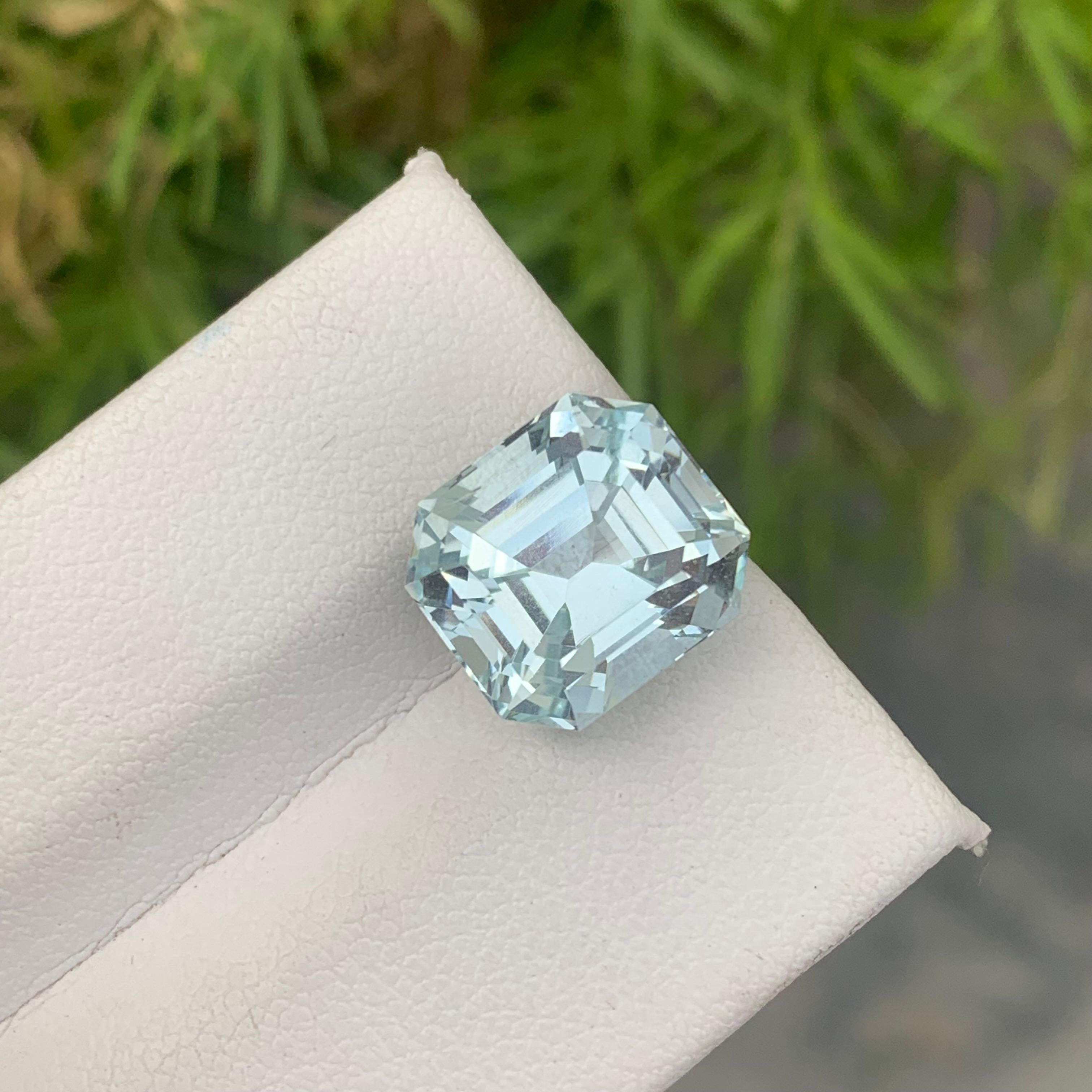 7.10 Carats Natural Loose Light Seafoam Aquamarine from Shigar Valley Mine For Sale 2