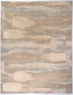 Alfombra de lana anudada a mano «Kumo», de 7'10" x 10'2" – Alfombra india moderna y abstracta