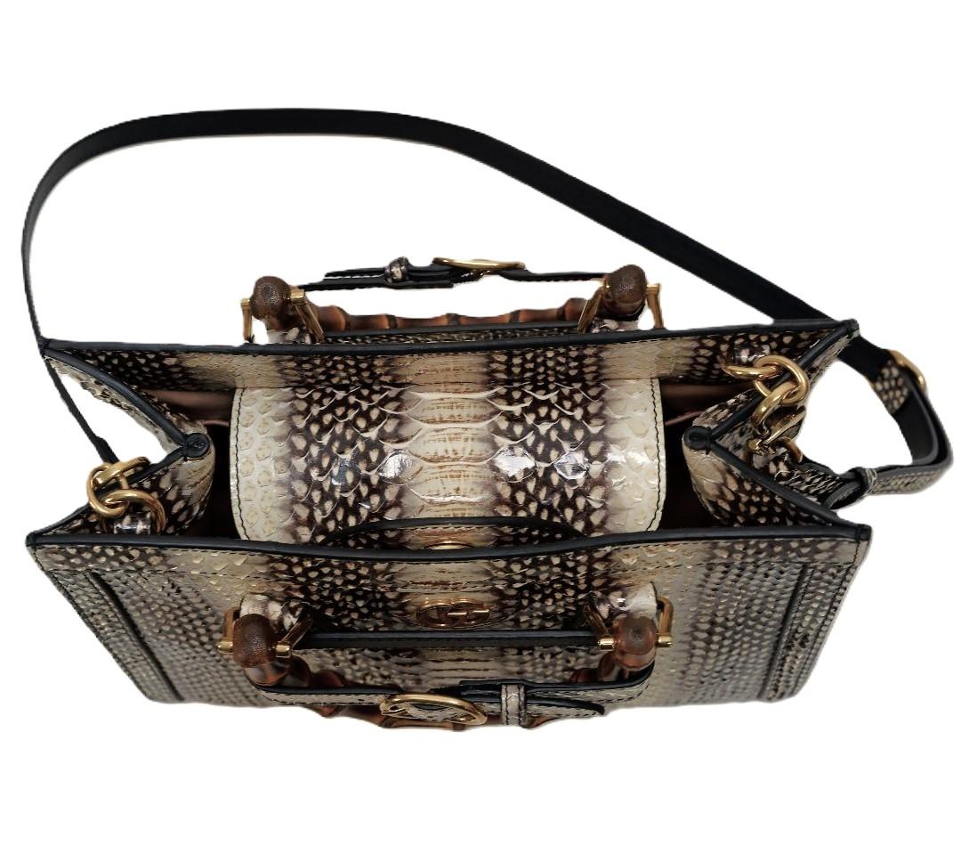 $7100 New With Tags Gucci Python Bamboo Medium Diana Bag For Sale 7