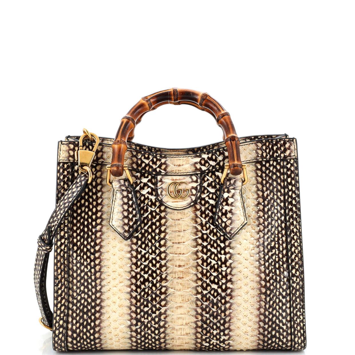 $7100 New With Tags Gucci Python Bamboo Medium Diana Bag For Sale 1