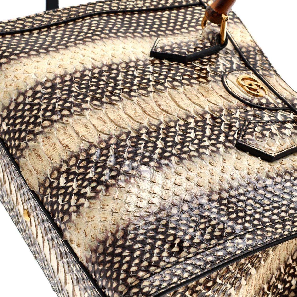 $7100 New With Tags Gucci Python Bamboo Medium Diana Bag For Sale 3