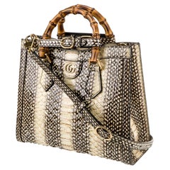 $7100 New With Tags Gucci Python Bamboo Medium Diana Bag