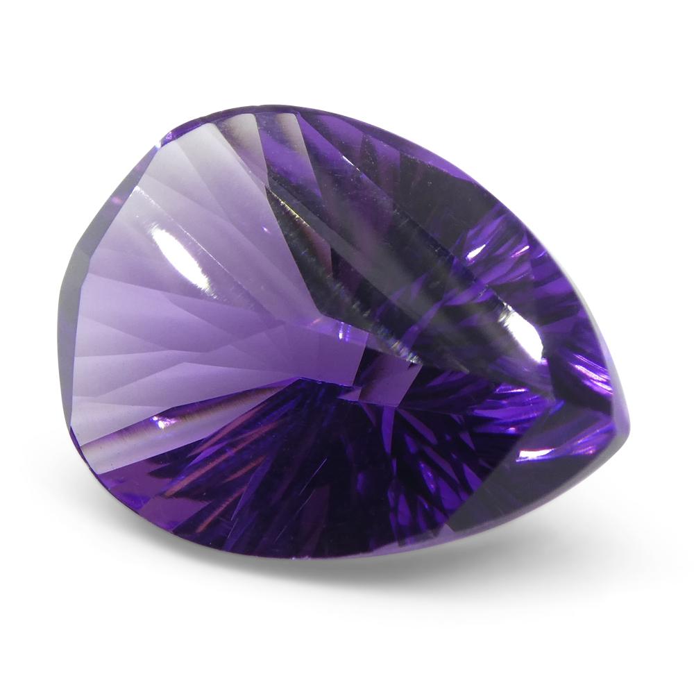 7.10ct Pear Amethyst 'Gloria' Fantasy/Fancy Cut In New Condition For Sale In Toronto, Ontario