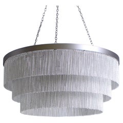 Lustre contemporain de 28 po en or avec chaîne en argent par Tigermoth Lighting