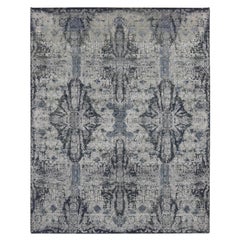 7'10 "x10' Aschgrau, Schmuck Design, Halb Wolle und Halb Seide Handgeknüpfter Teppich