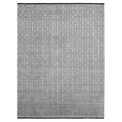 7
10 "x10
 Schwarz 
Grau Wolle 
Seide Modernes römisches Design Handgewebter Orientteppich